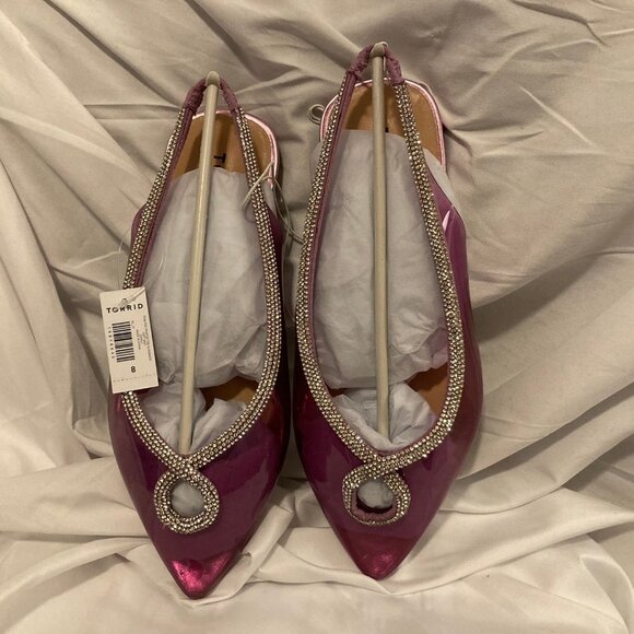 NWT Pink and Silver Pointed Toe Slingback - Picture 3 of 8